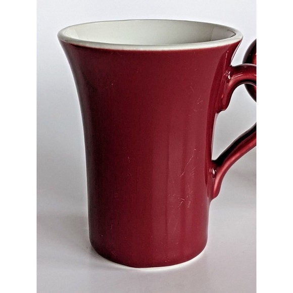 Vintage HALL Pottery USA 343 Maroon Burgundy Restaurant Ware Mugs 4 1/4" Tall - Picture 11 of 11